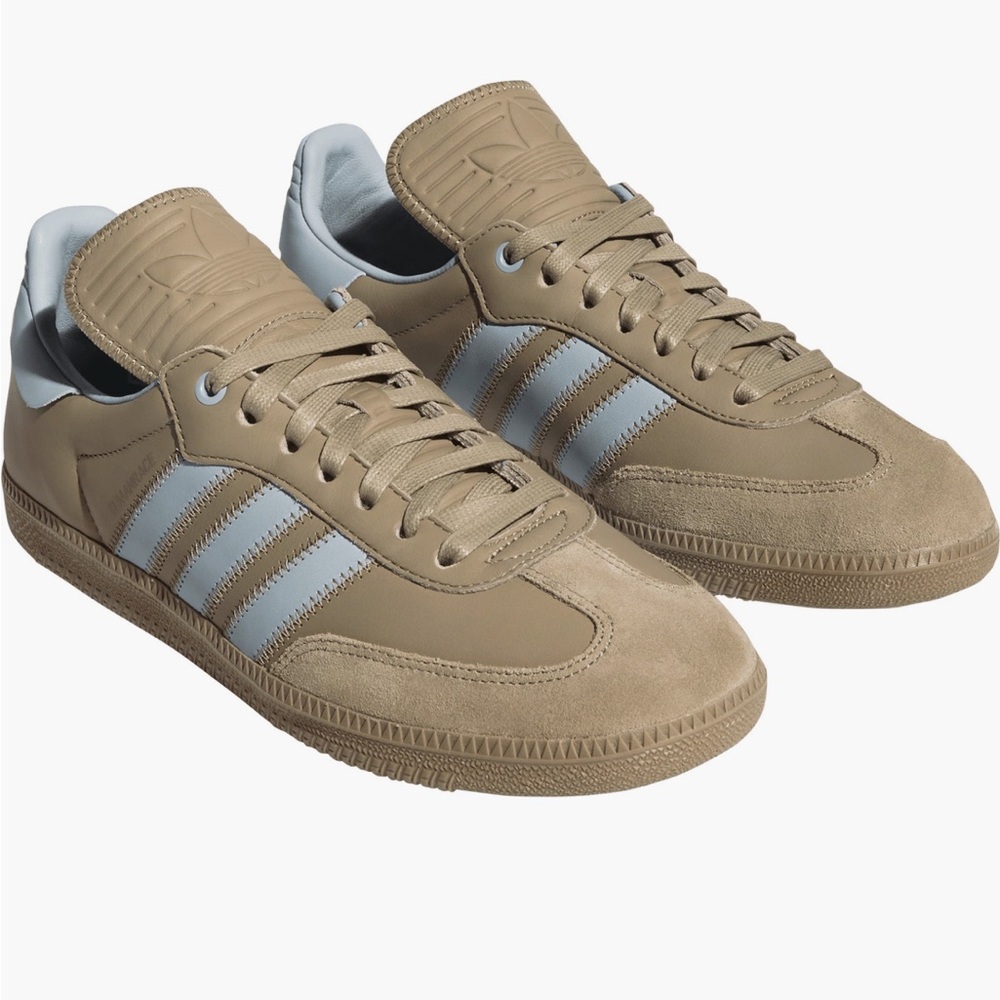 Adidas Tan Gray Sneakers Samba Humanrace Leather Unisex 8.5 9.5